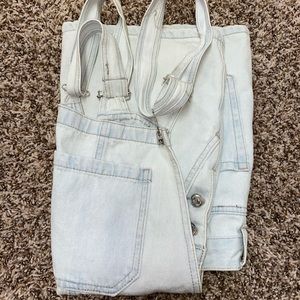 Light Wash Denim Overall Mini Dress